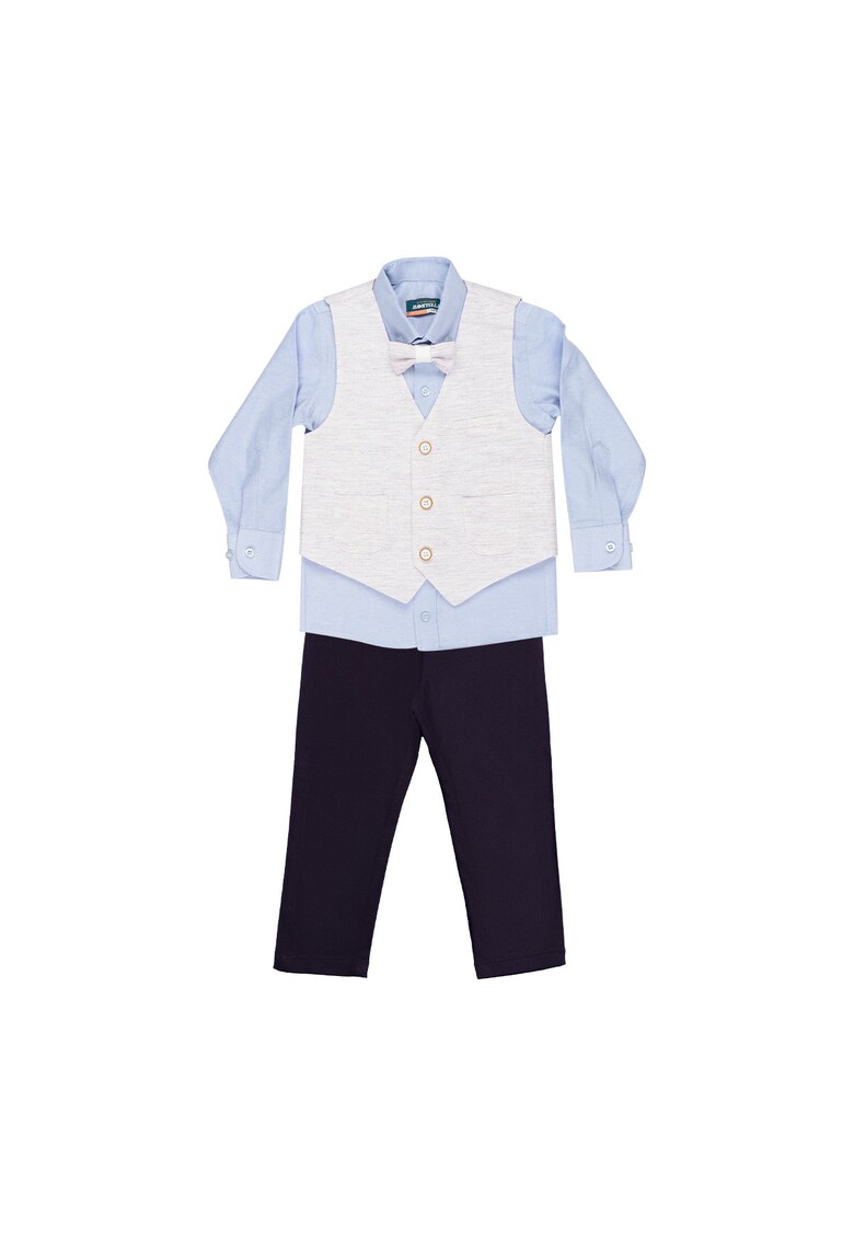 Costum elegant baieti - 4 piese - cu vesta - MY-5131 - Lila