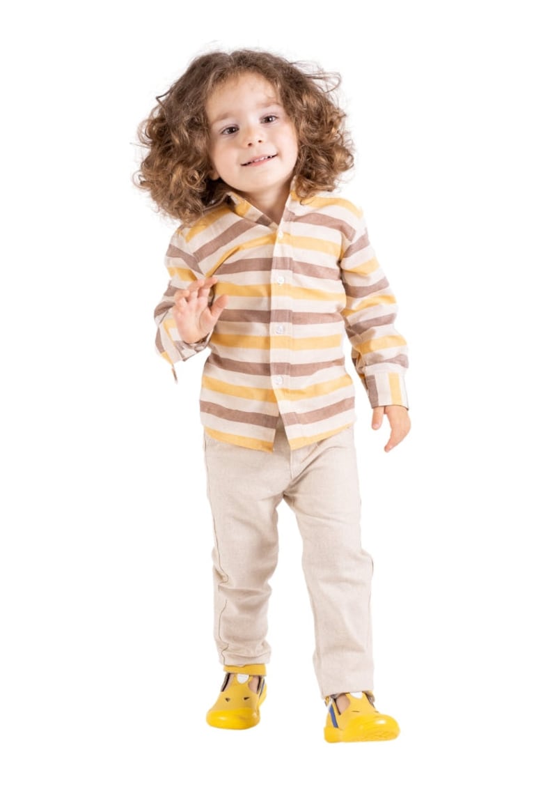 Compleu - casual - pentru baieti - 2 piese - MY-3001 - Crem