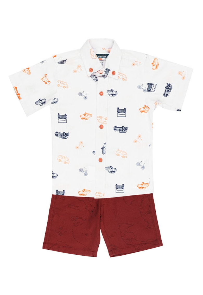 Compleu - pentru baieti - cu pantaloni scurti - 2 Piese - MK-7020 - Maro
