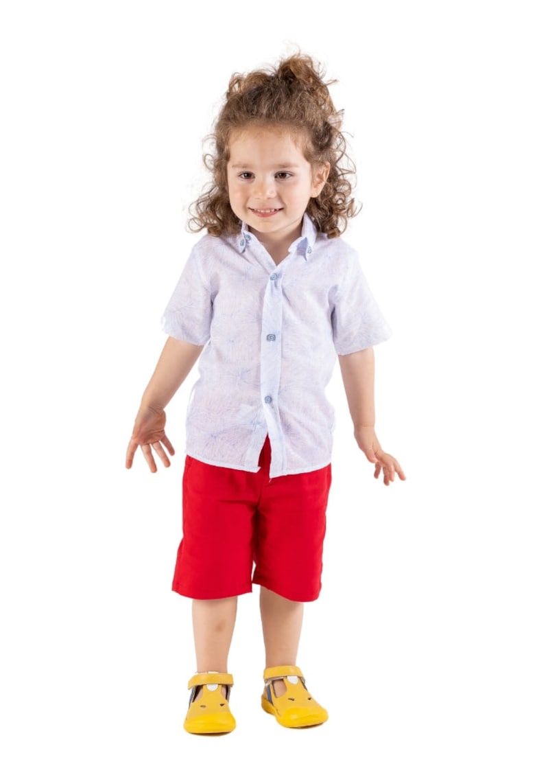 Compleu - pentru baieti - cu pantaloni scurti - 2 Piese - MK-7014 - Rosu