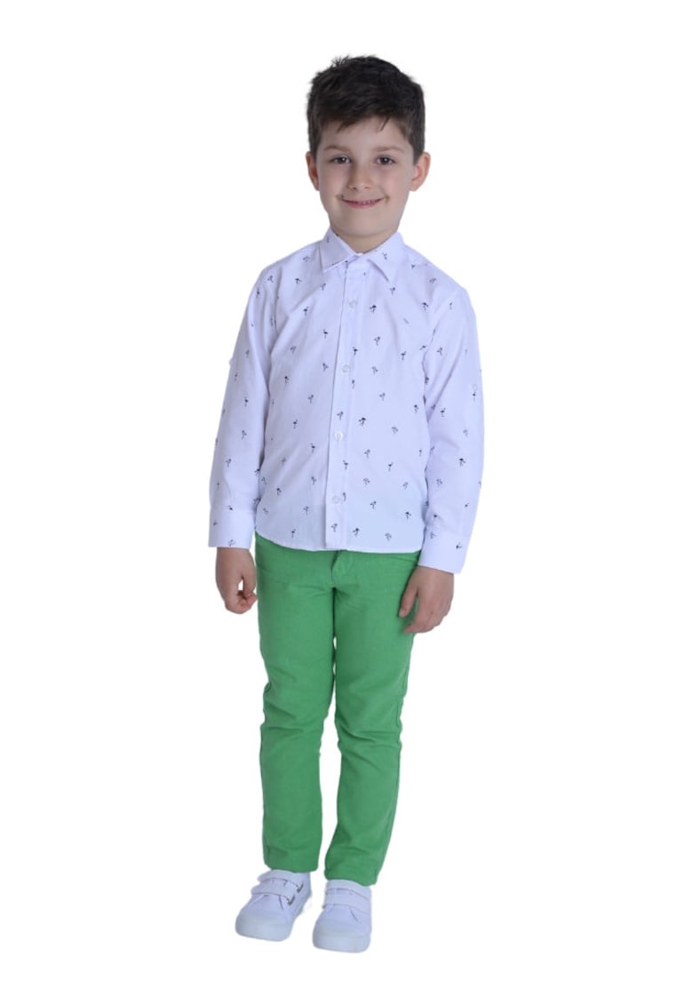 Compleu - pentru baieti - cu pantaloni lungi - 2 Piese - MG-3034 - Verde
