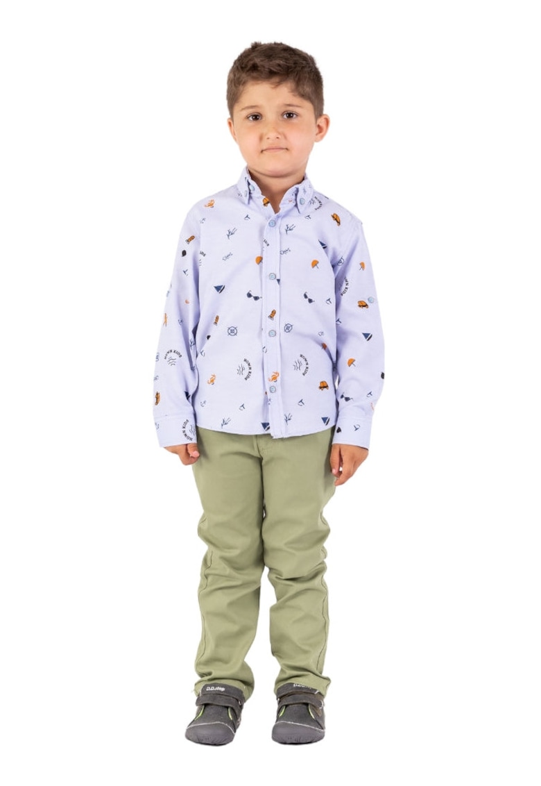 Compleu - pentru baieti - cu pantaloni lungi - 2 Piese - MG-3034 - Albastru