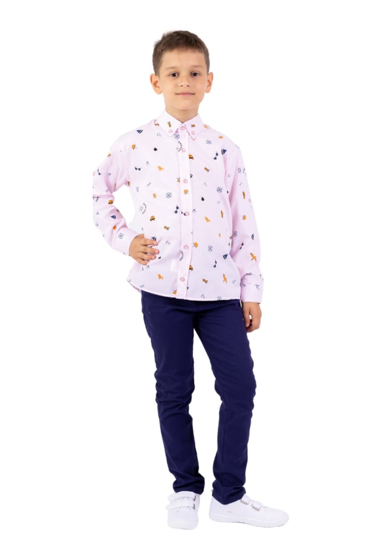 Compleu - pentru baieti - cu pantaloni lungi - 2 Piese - MG-3034 - Roz