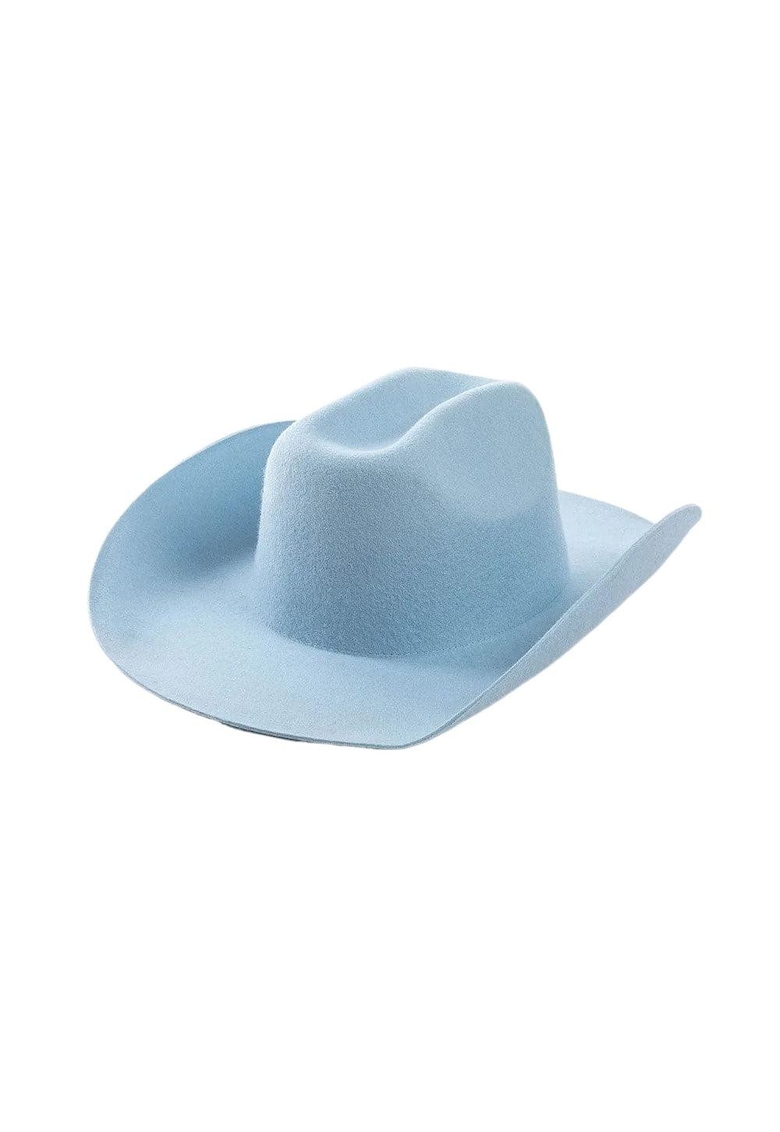 Palarie dama - bleu - din lana - stil cowboy - Malea -