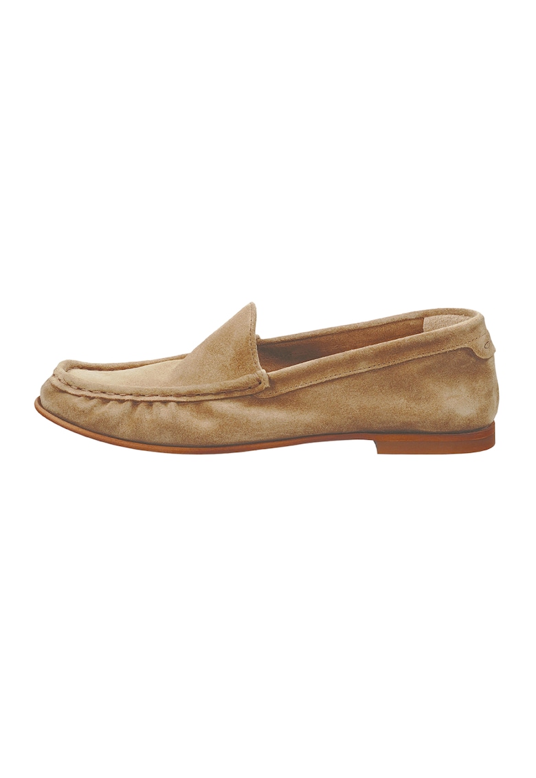 Pantofi loafer de piele intoarsa