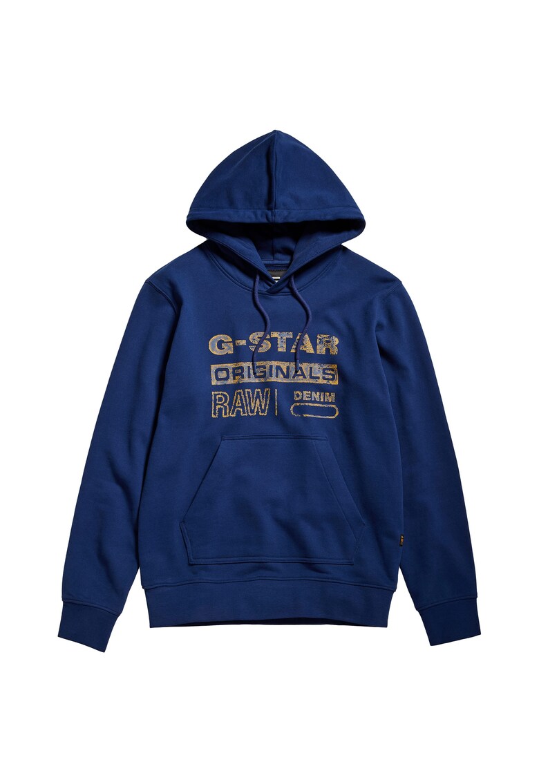 G-Star RAW Худи с лого и захабен ефект за Мъже G-Star RAW Худи с лого и захабен ефект за Мъже