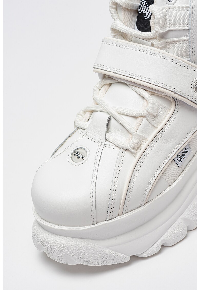 Pantofi sport high-top de piele cu aspect masiv