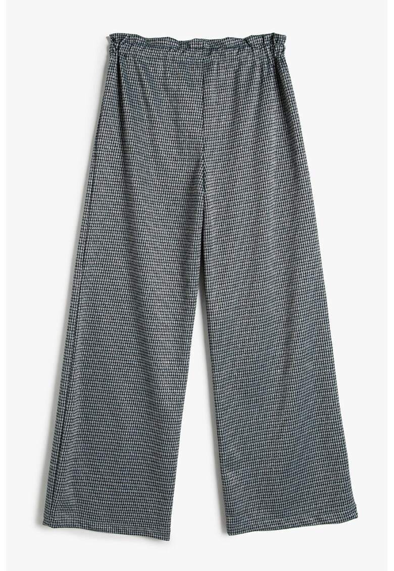 Pantaloni ampli cu model houndstooth