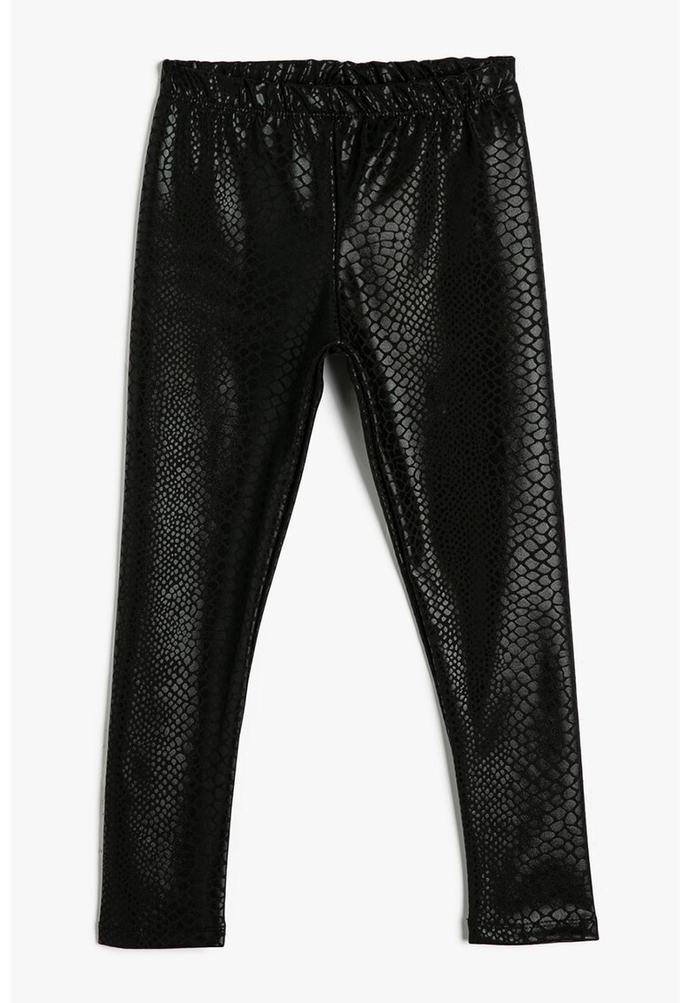 Colanti de piele ecologica cu design piele de crocodil