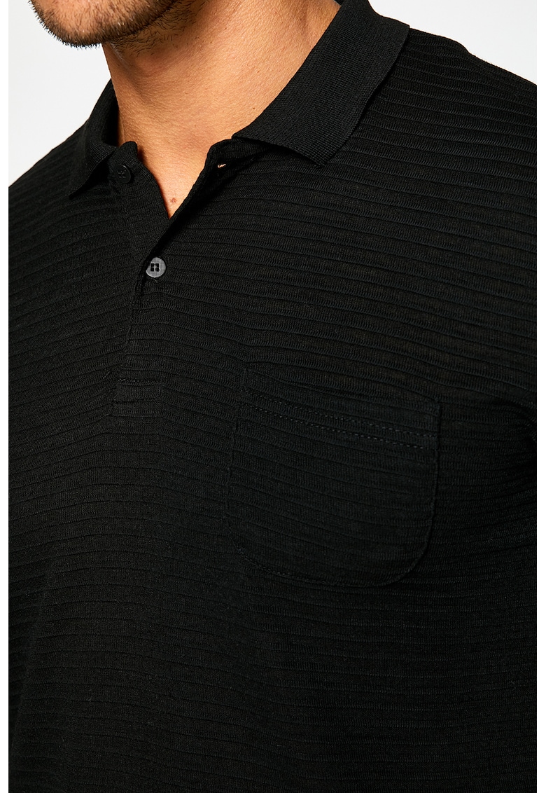 Bluza polo cu buzunar pe piept