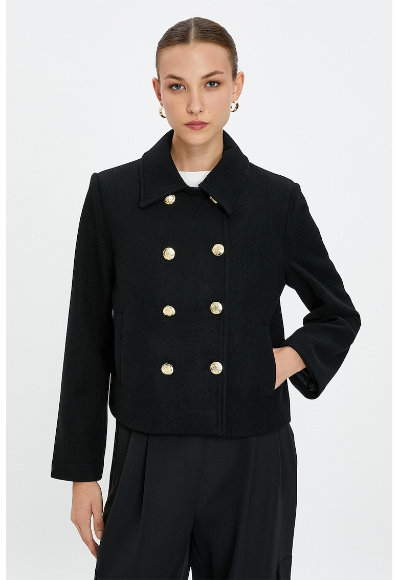 Късо палто с двуредно закопчаване
