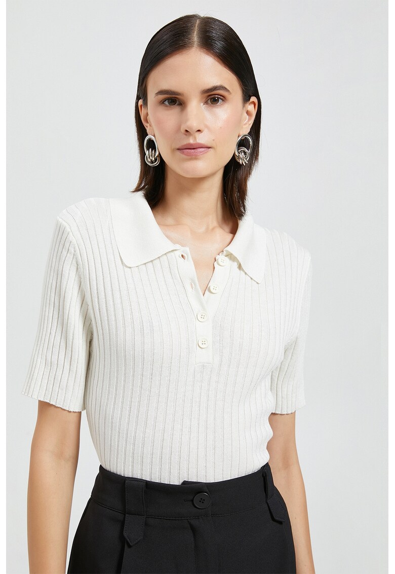 Pulover polo cu aspect striat
