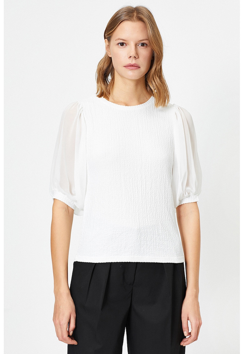 Bluza texturata cu aspect semitransparent