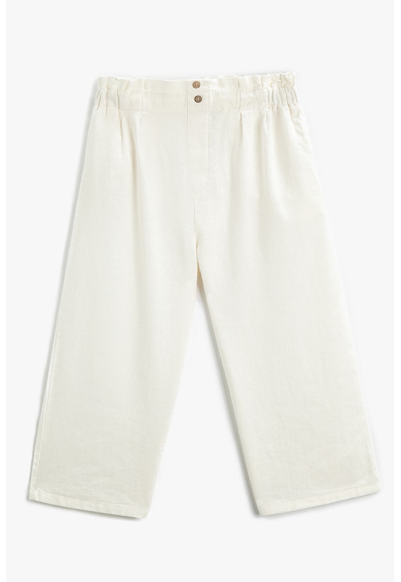 Pantaloni ampli din amestec de in