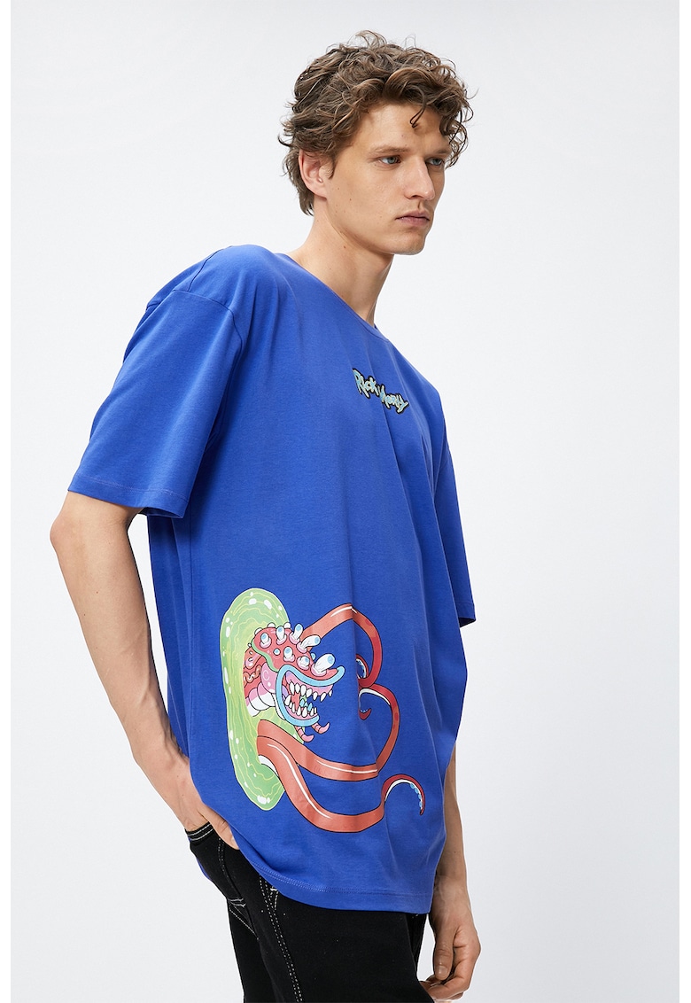 Tricou de bumbac cu maneci cazute