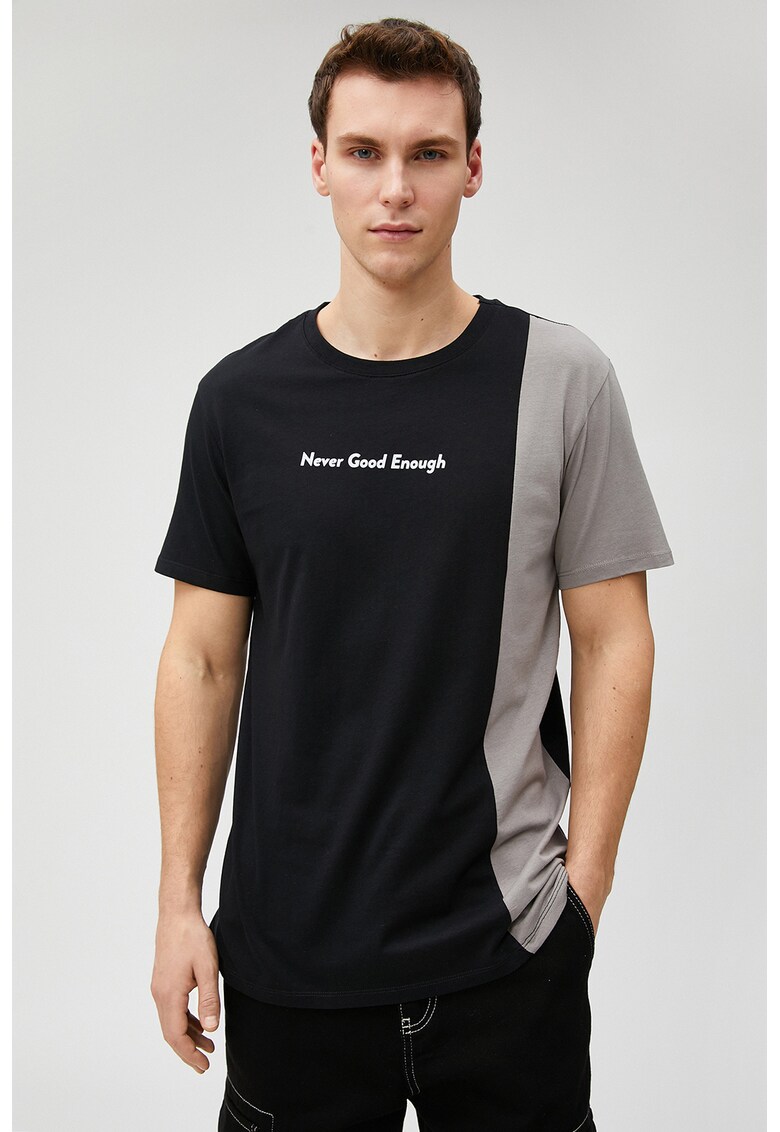 Tricou de bumbac cu aspect contrastant