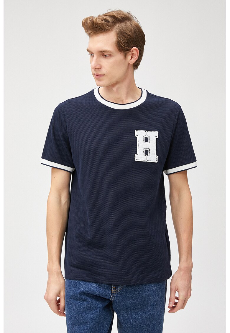 Tricou din amestec de bumbac cu detalii contrastante