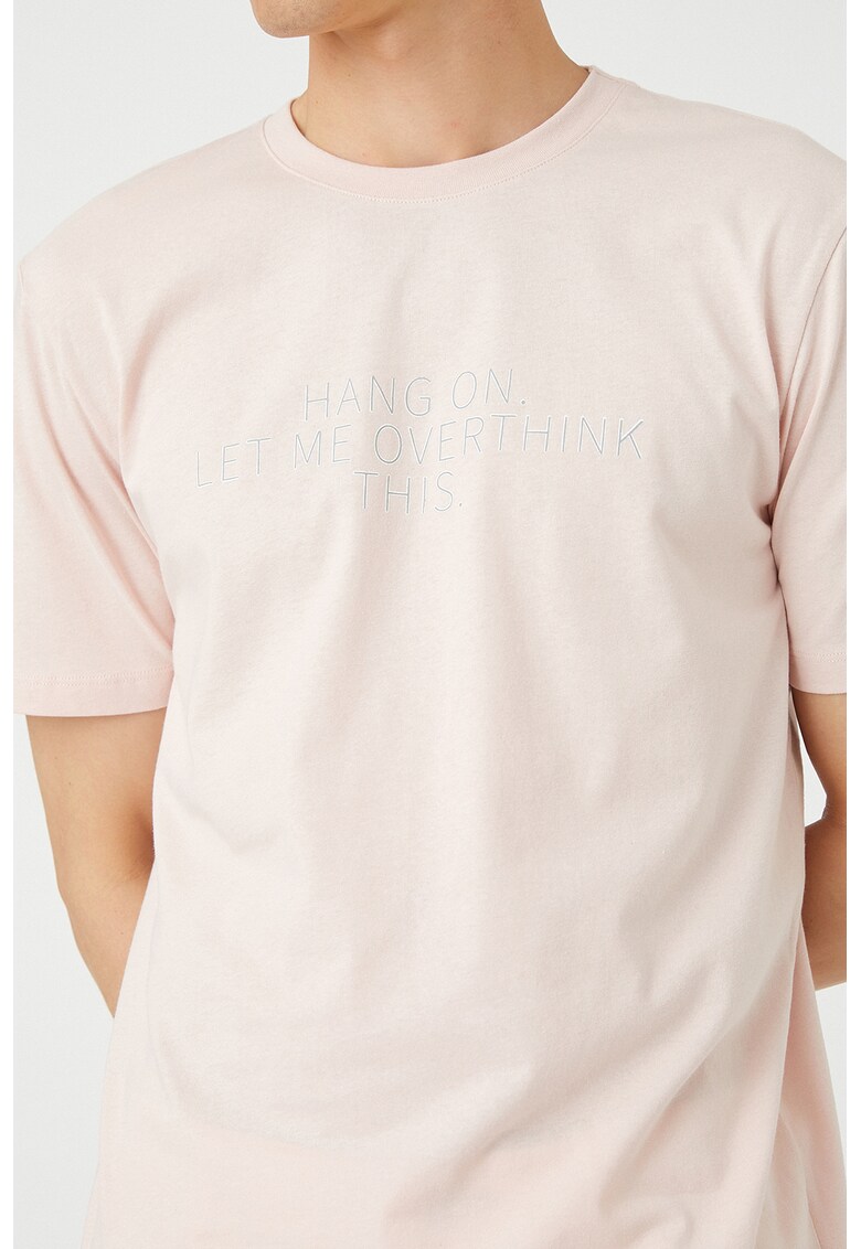 Tricou de bumbac cu imprimeu mesaj