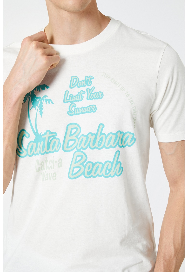 Tricou de bumbac cu imprimeu tropical