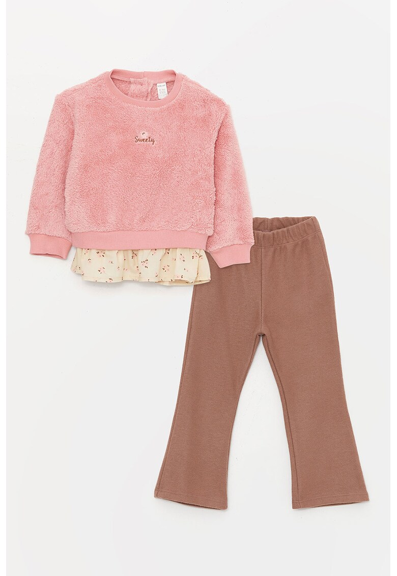 Set de bluza de trening pufoasa si pantaloni evazati