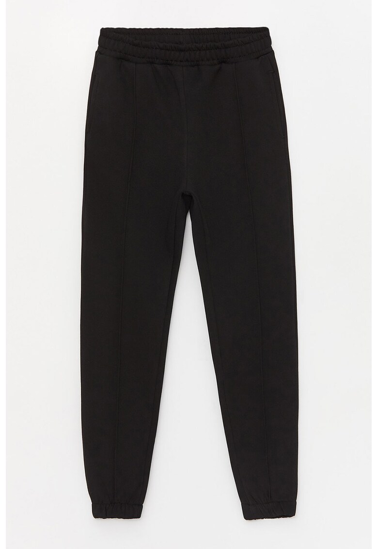 Pantaloni de trening uni din amestec de bumbac