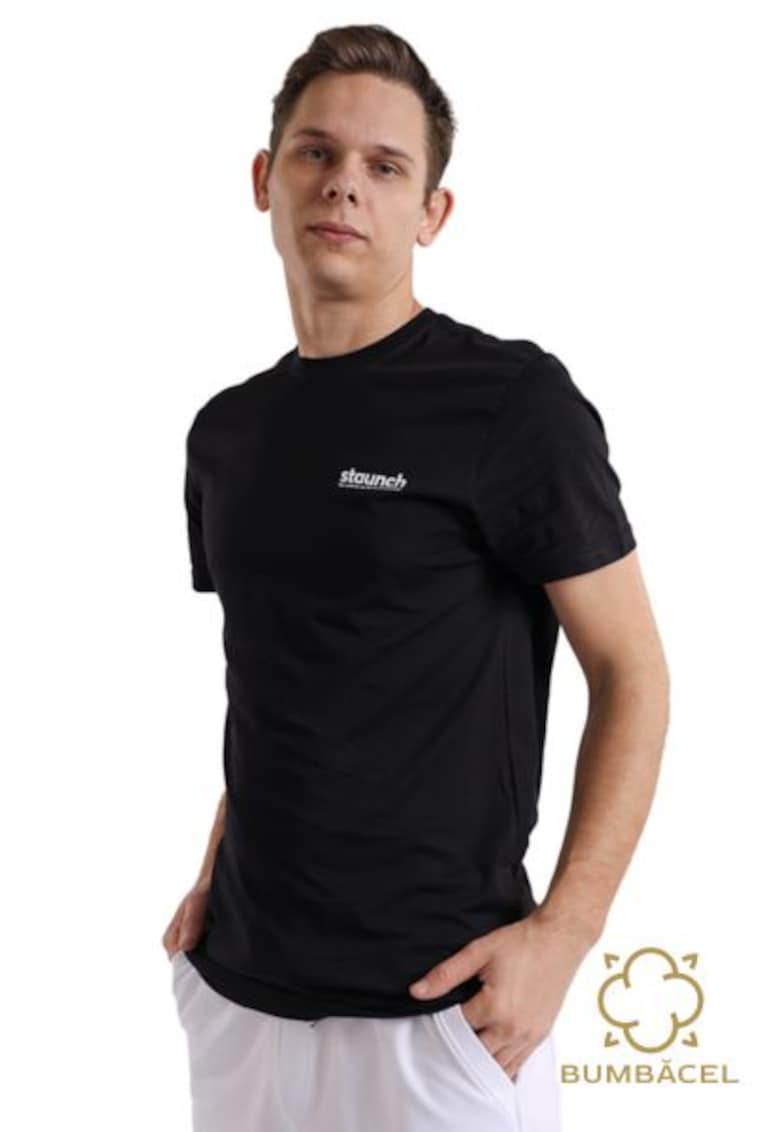 Tricou cu mânecă scurtă cu imprimeu pe ambele părți - Negru Tricou cu mânecă scurtă cu imprimeu pe ambele părți - Negru