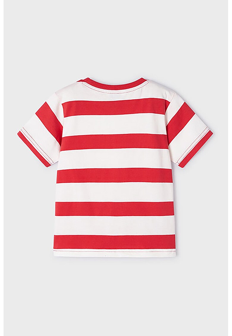 Tricou cu decolteu la baza gatului si imprimeu