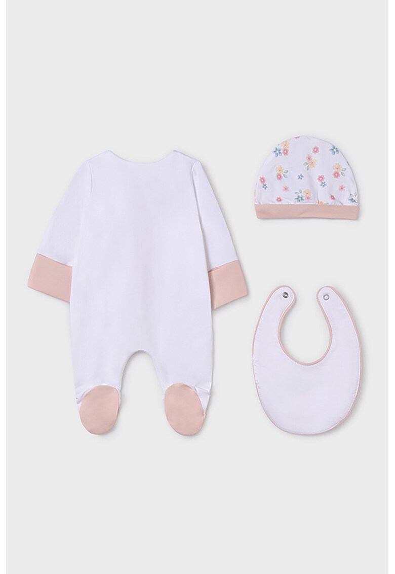 Body cu model iepure - palarie cu model floral si baveta
