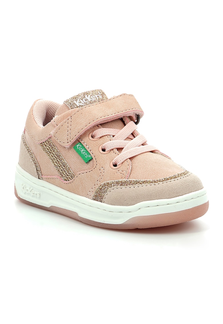 Pantofi sport cu garnituri de piele intoarsa si velcro