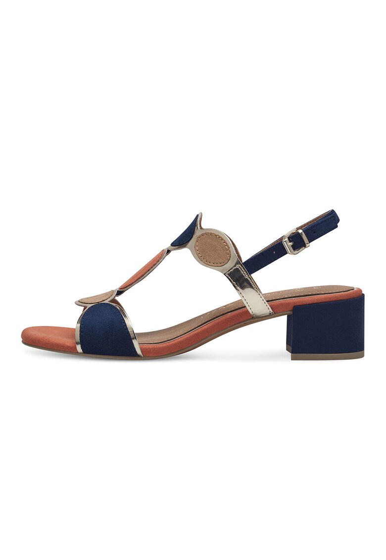 Sandale slingback cu toc block