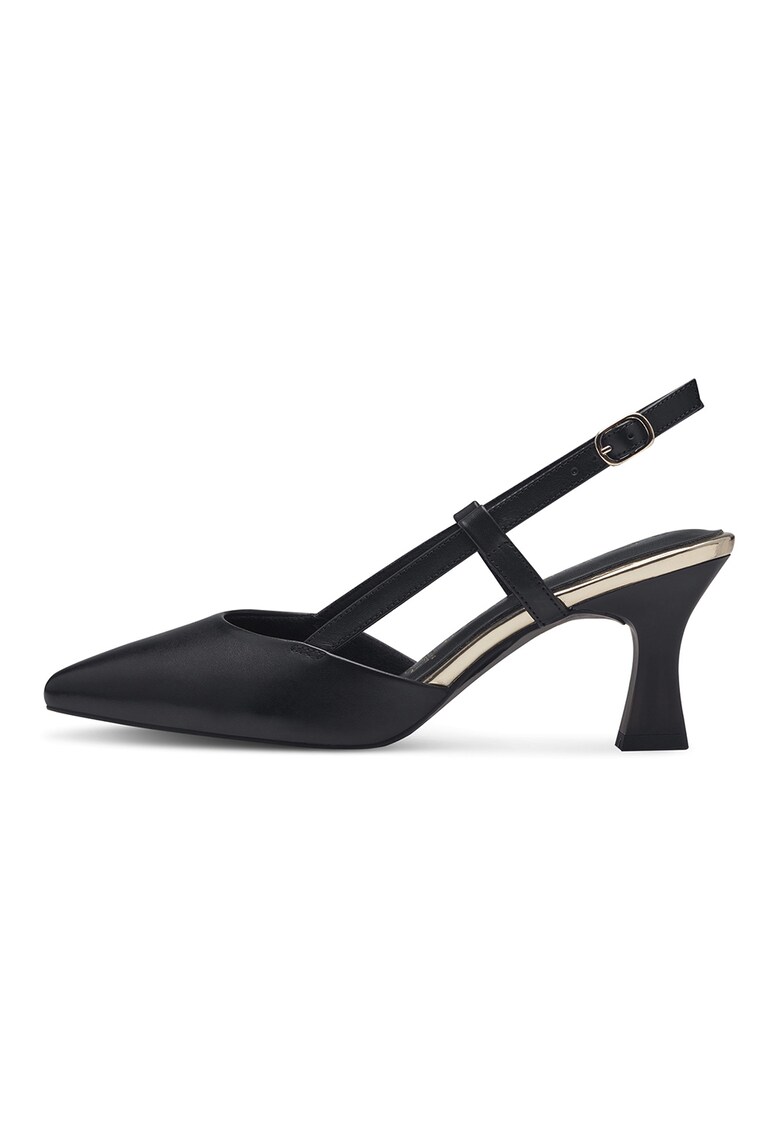 Pantofi slingback de piele cu varf ascutit