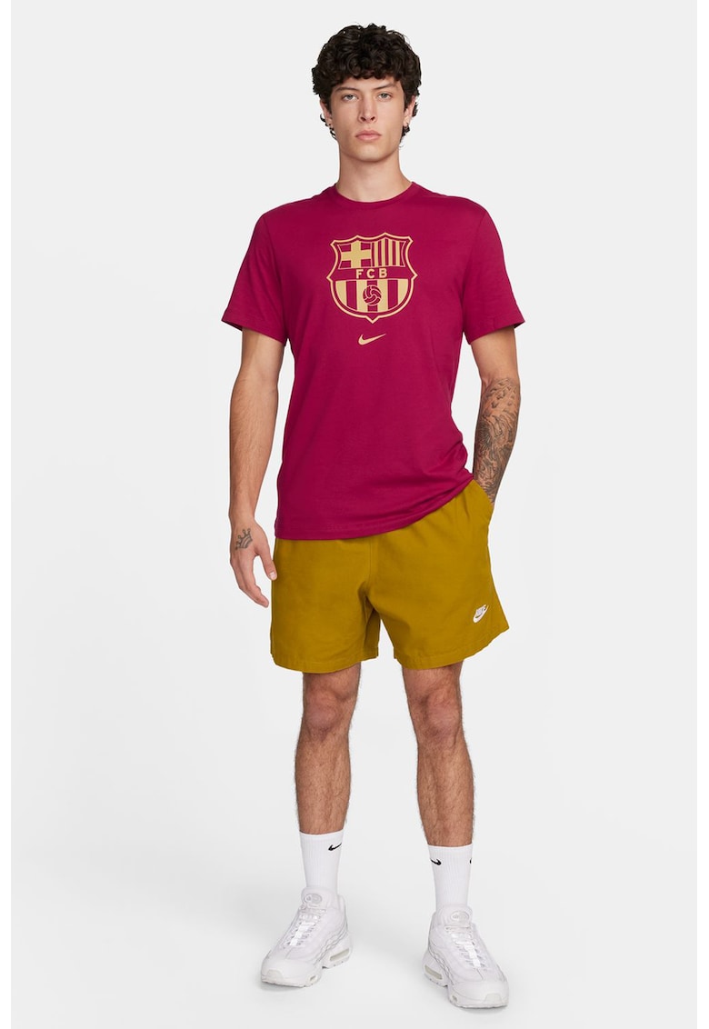 Tricou de bumbac cu imprimeu pentru fotbal F.C. Barcelona