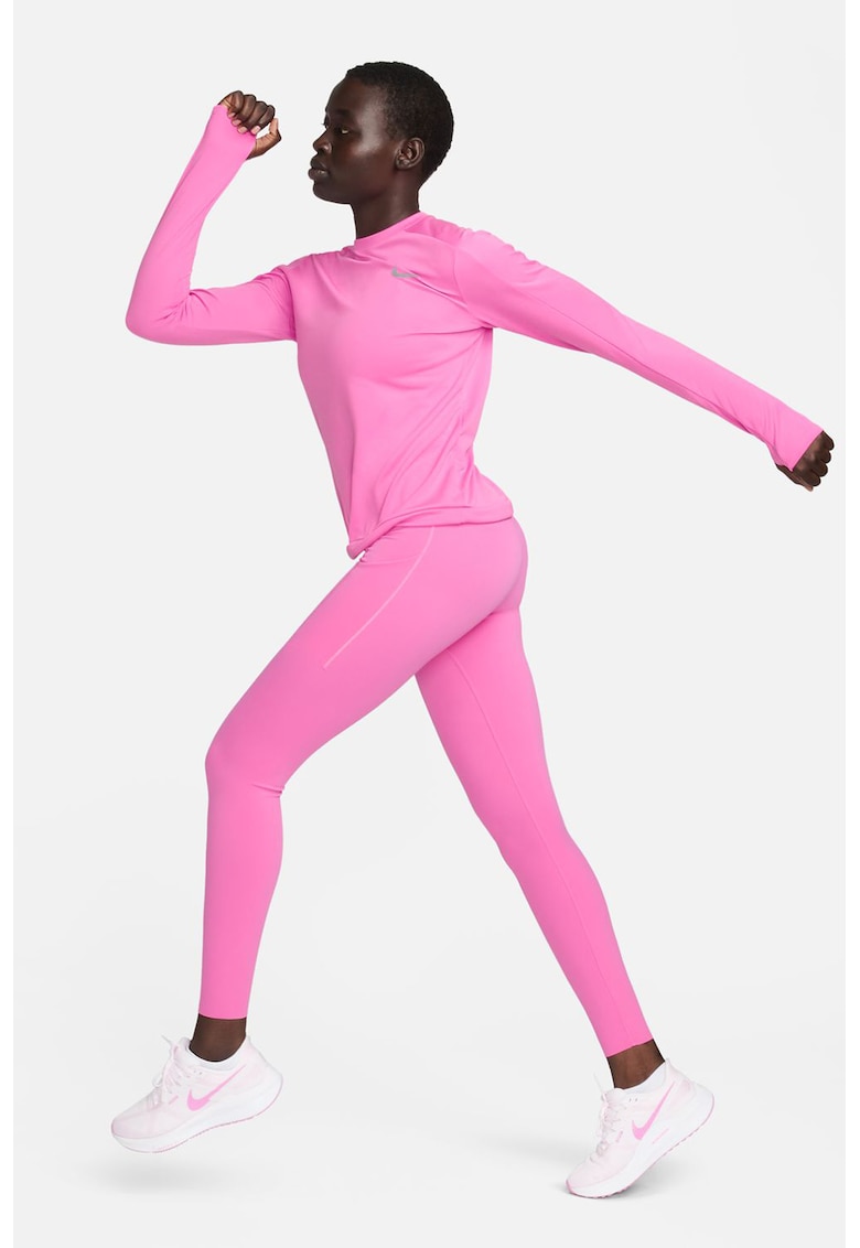 Bluza cu decolteu la baza gatului si tehnologie Dri-FIT pentru alergare - Roz