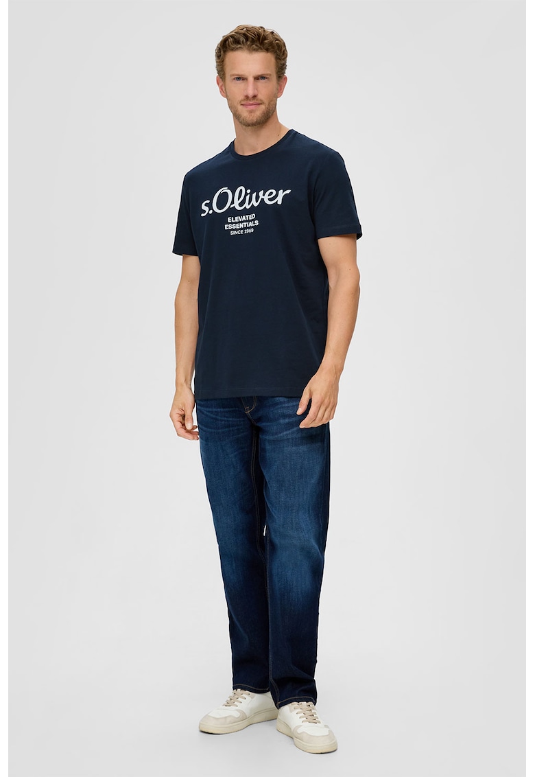 s.Oliver Tricou de bumbac cu imprimeu logo - Bleumarin
