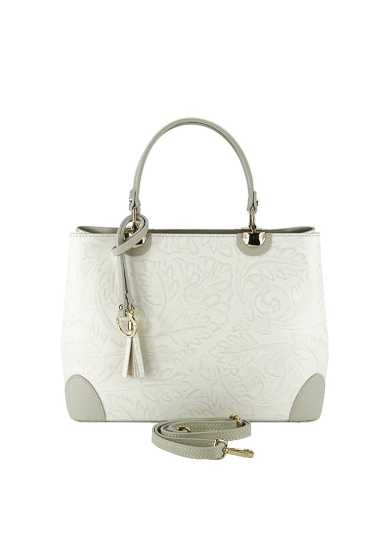 Geanta din piele naturala B-8952 124 Crem 6741