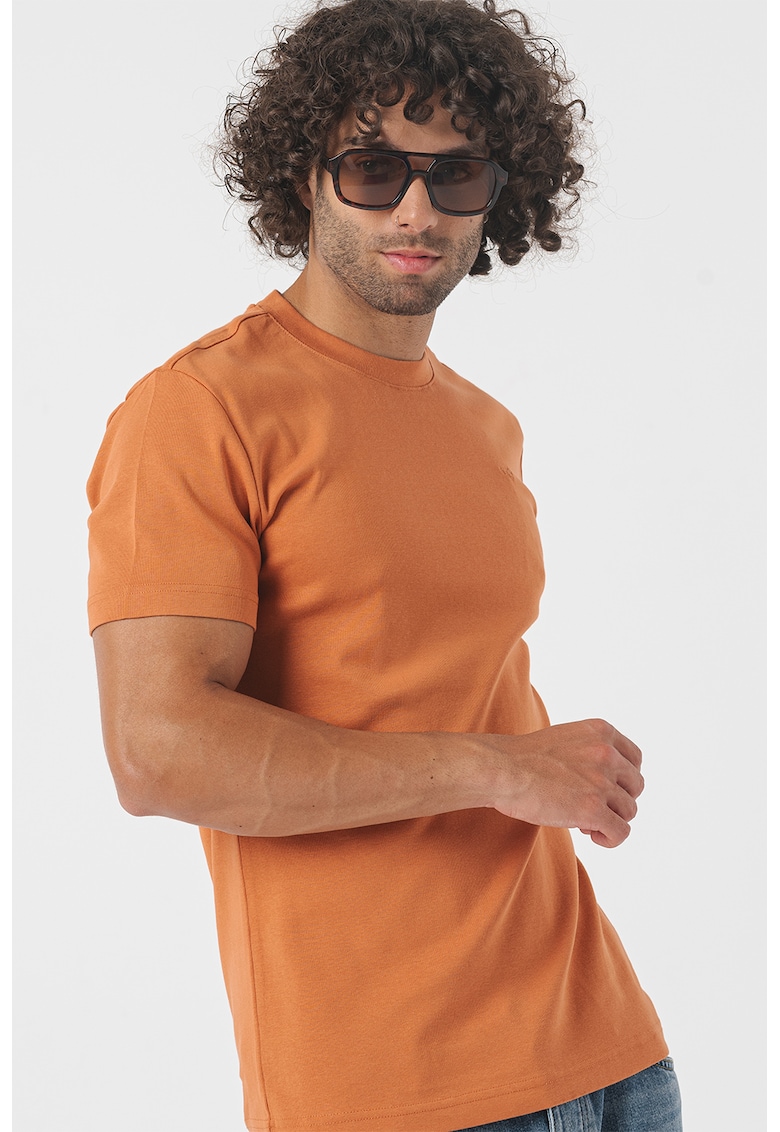 Tricou cu decolteu la baza gatului - Maro deschis