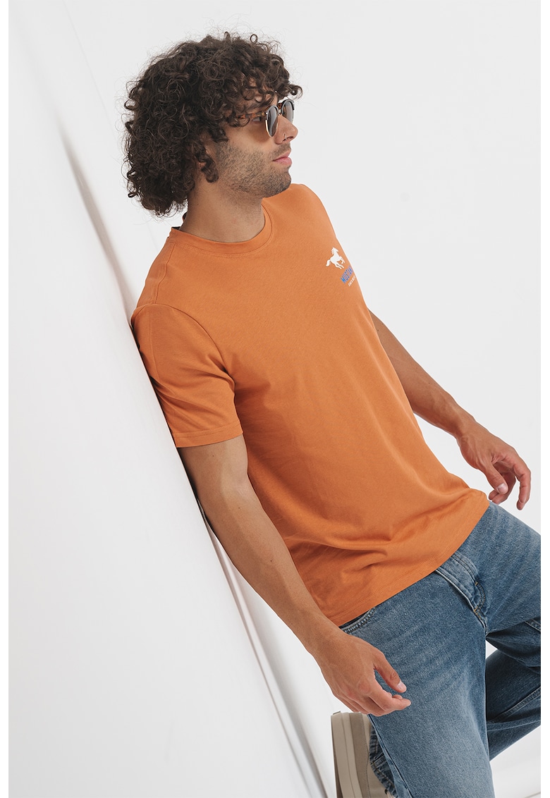 Tricou cu imprimeu logo - Portocaliu stins