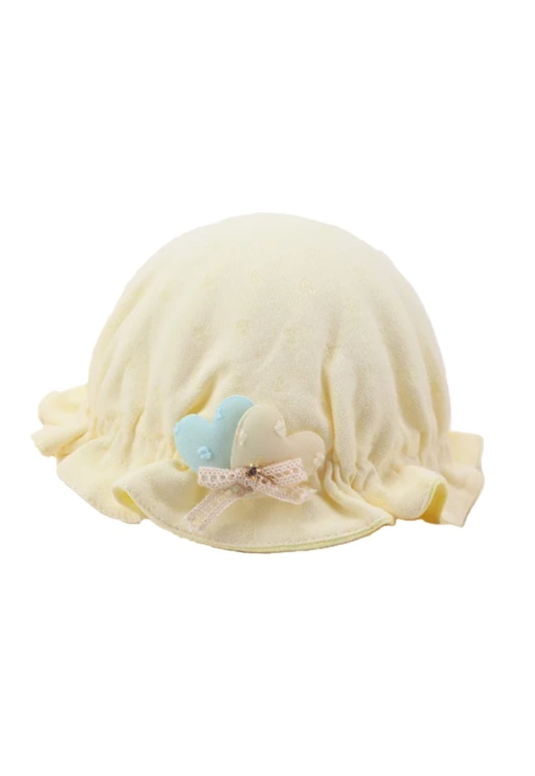 Boneta Model Inimioare - Bumbac - Fete - Ivoire