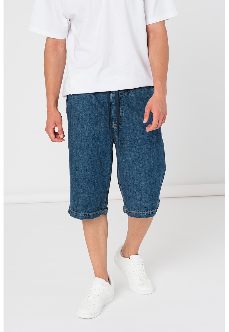 Denim Project Blugi capri de denim cu buzunare oblice - Albastru inchis