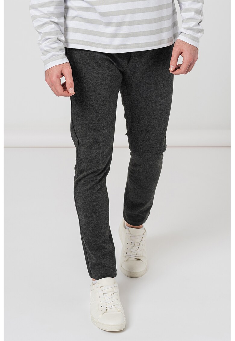 Pantaloni crop eleganti cu buzunare oblice