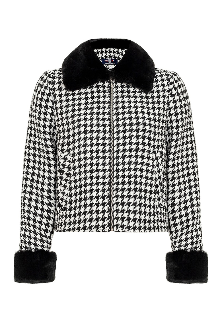 Jacheta cu model houndstooth
