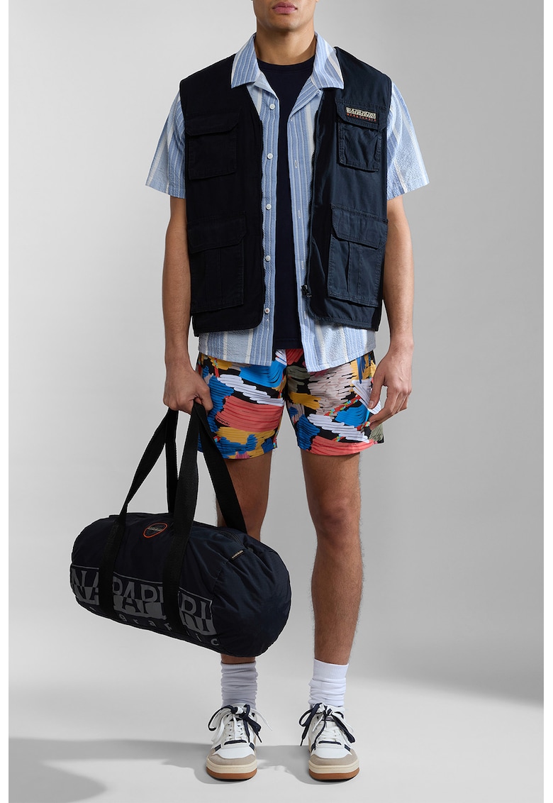 Pantaloni scurti de baie cu snur in talie V-Inuvik - Multicolor