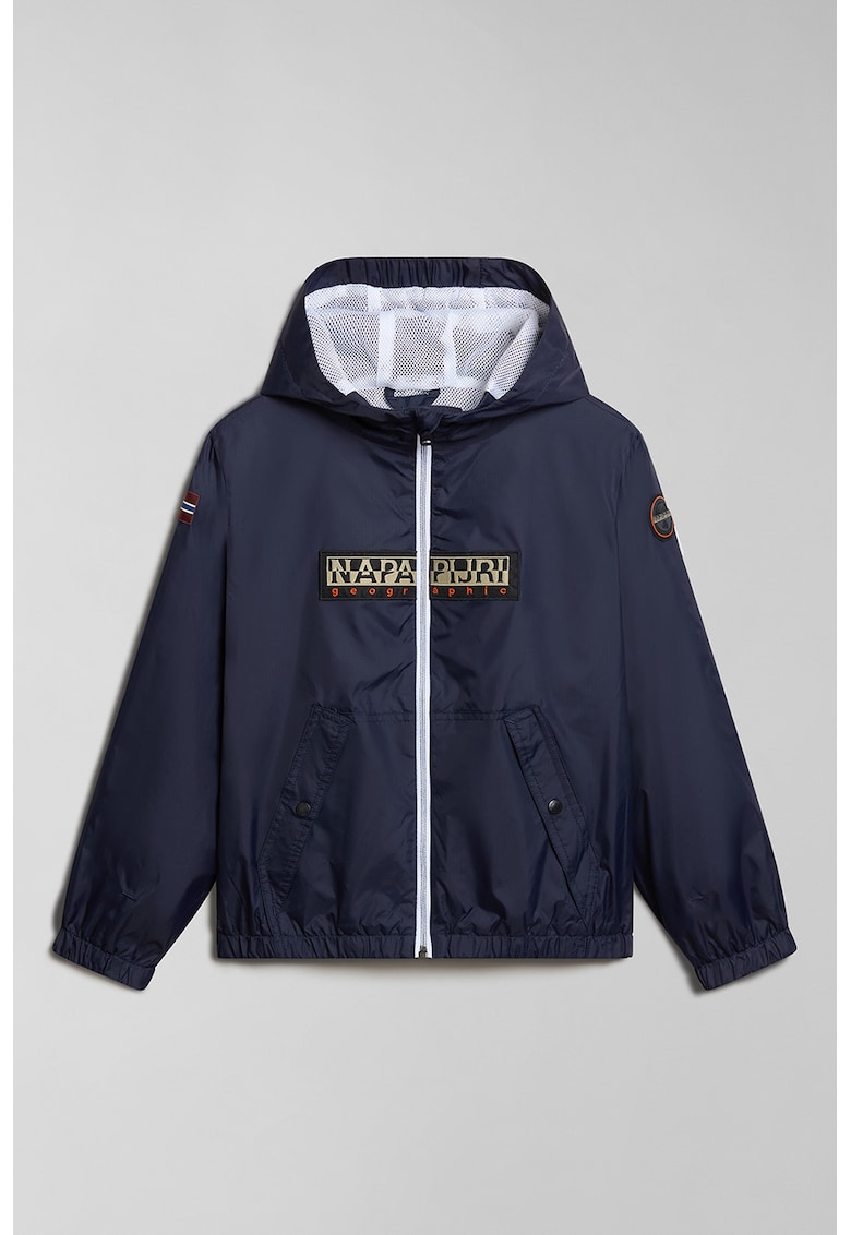 Jacheta cu fermoar si gluga Cree - Albastru ultramarin