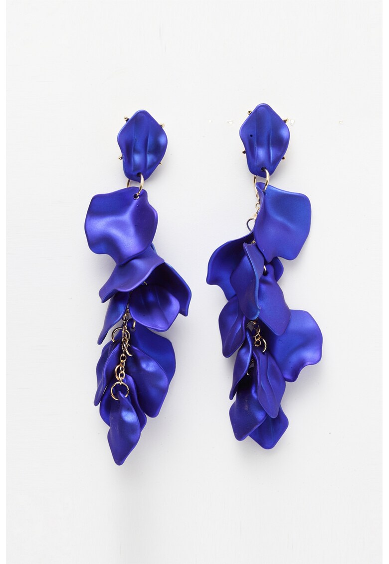 Cercei drop din aur de 18K filat - Auriu/Albastru