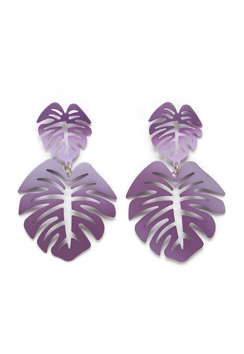 Cercei in forma de frunza - Lila