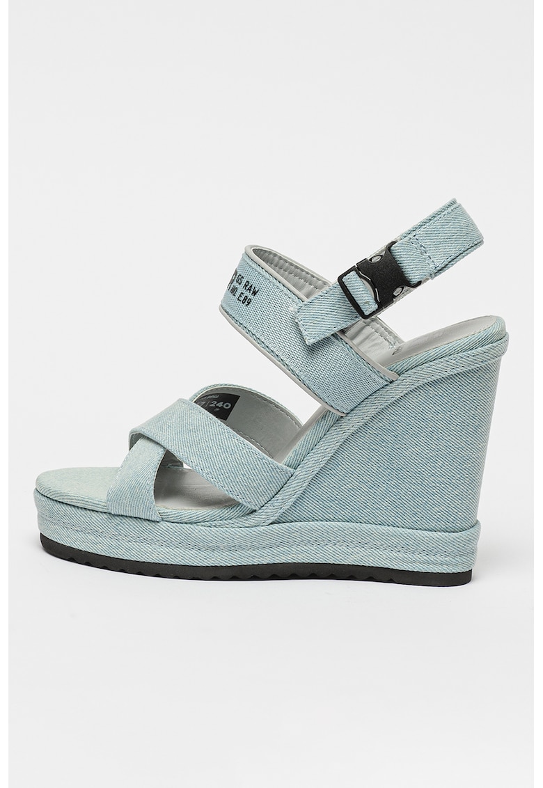 Sandale wedge de denim Bodana Cs