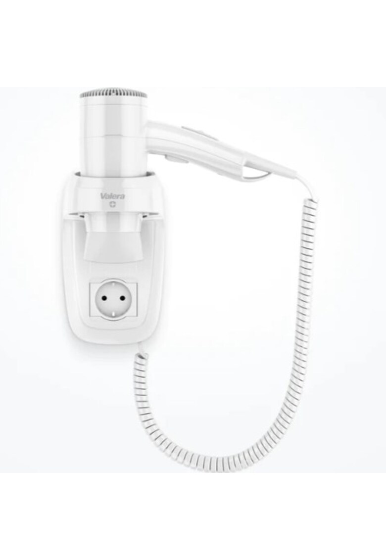 Uscator de par PREMIUM SMART 1600 SOCKET - cu suport de perete si priza de 16A - dotat cu multiple sisteme de siguranta - Alb