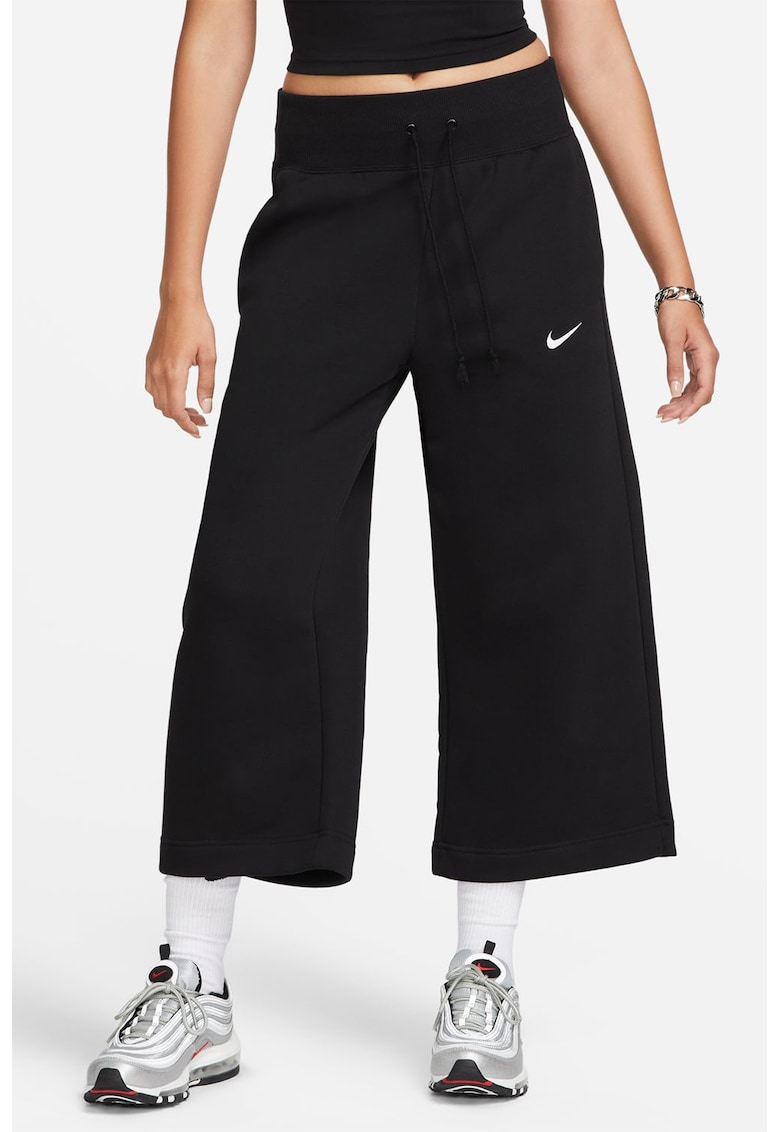 Nike Pantaloni crop de trening cu talie inalta - Negru