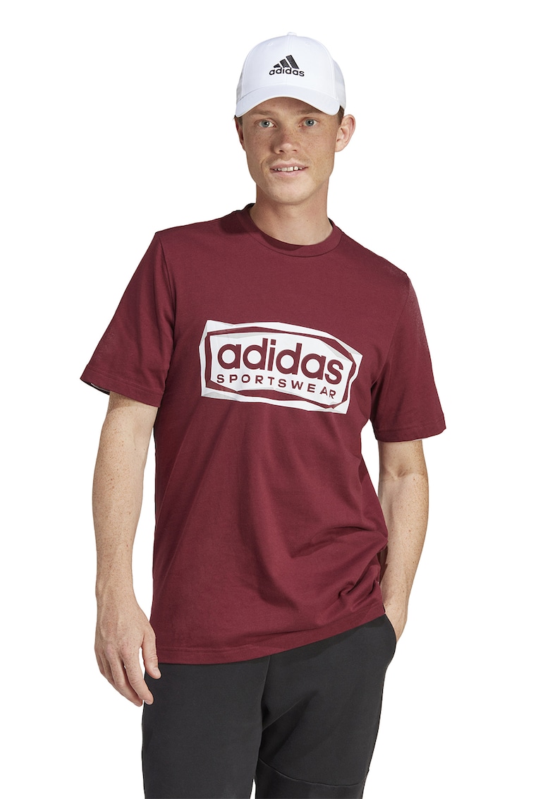 Tricou cu decolteu la baza gatului si imprimeu