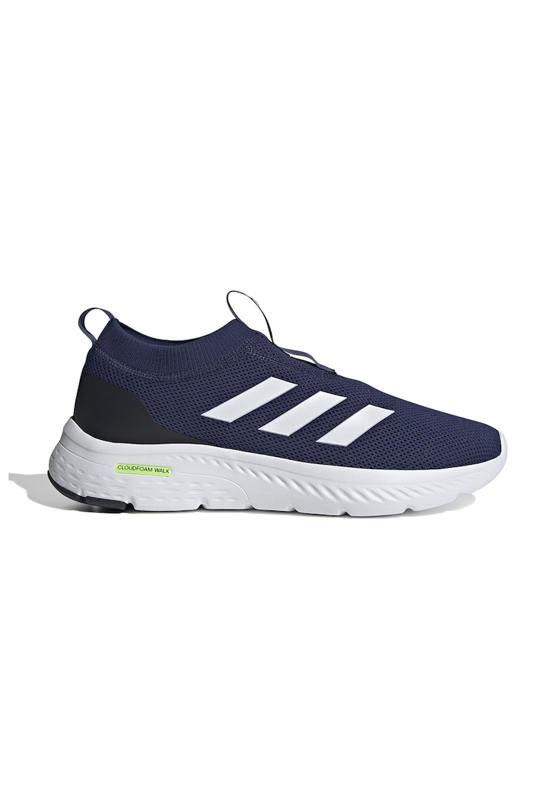 Pantofi slip-on de plasa cu logo - Alb/Bleumarin